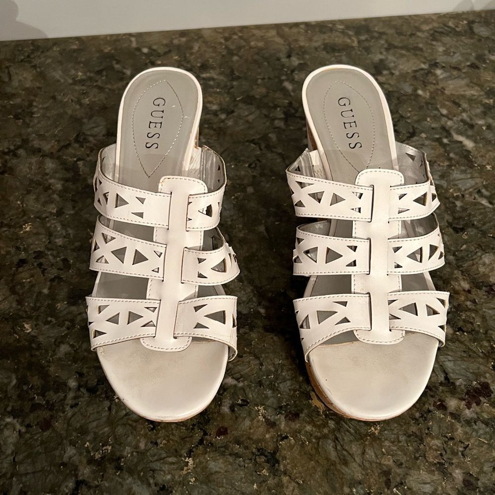 SOLD - Guess Women’s Mules.  White, size 7.5 - Picture 2 of 5